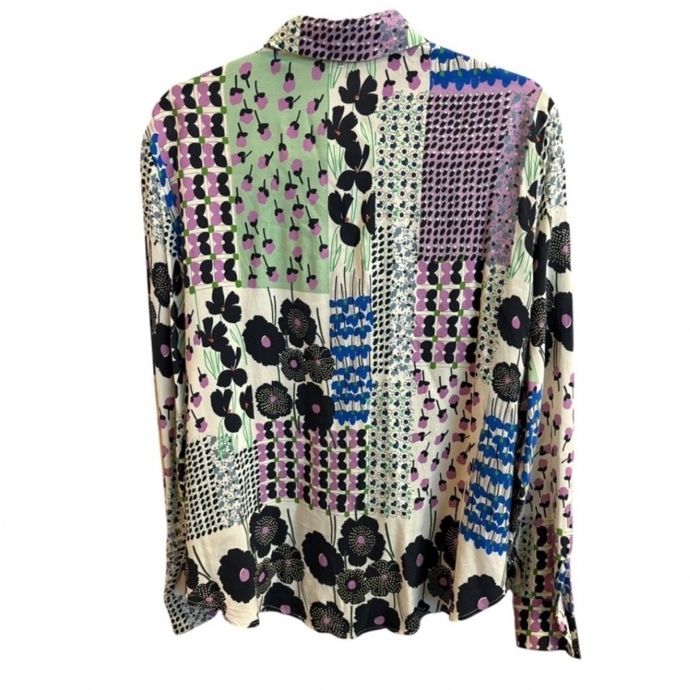 Camomilla Italia Cristie Floral Patchwork Button Front Blouse IT 48 US 12 LG